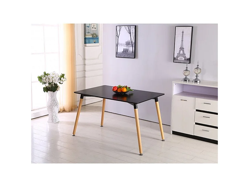 Halo - Table Rectangulaire Style Scandinave - Design & Contemporain - Noir