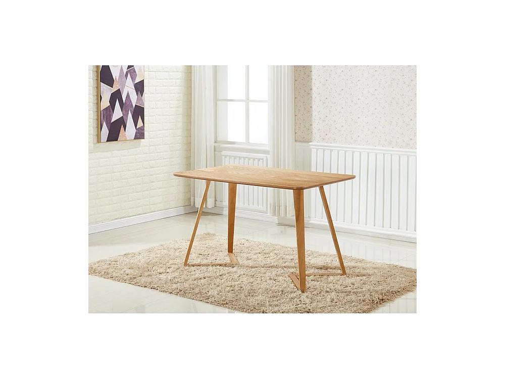 Dallas - Table Rectangulaire Style Scandinave - Effet Chêne