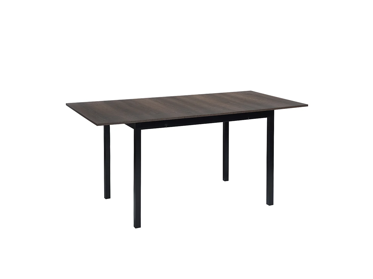 Table Salle à Manger Extensible Style Industriel 4 a 6 Personnes pour Salon Cuisine, Cadre Métallique Robuste, Noir, 120-160x80x75cm