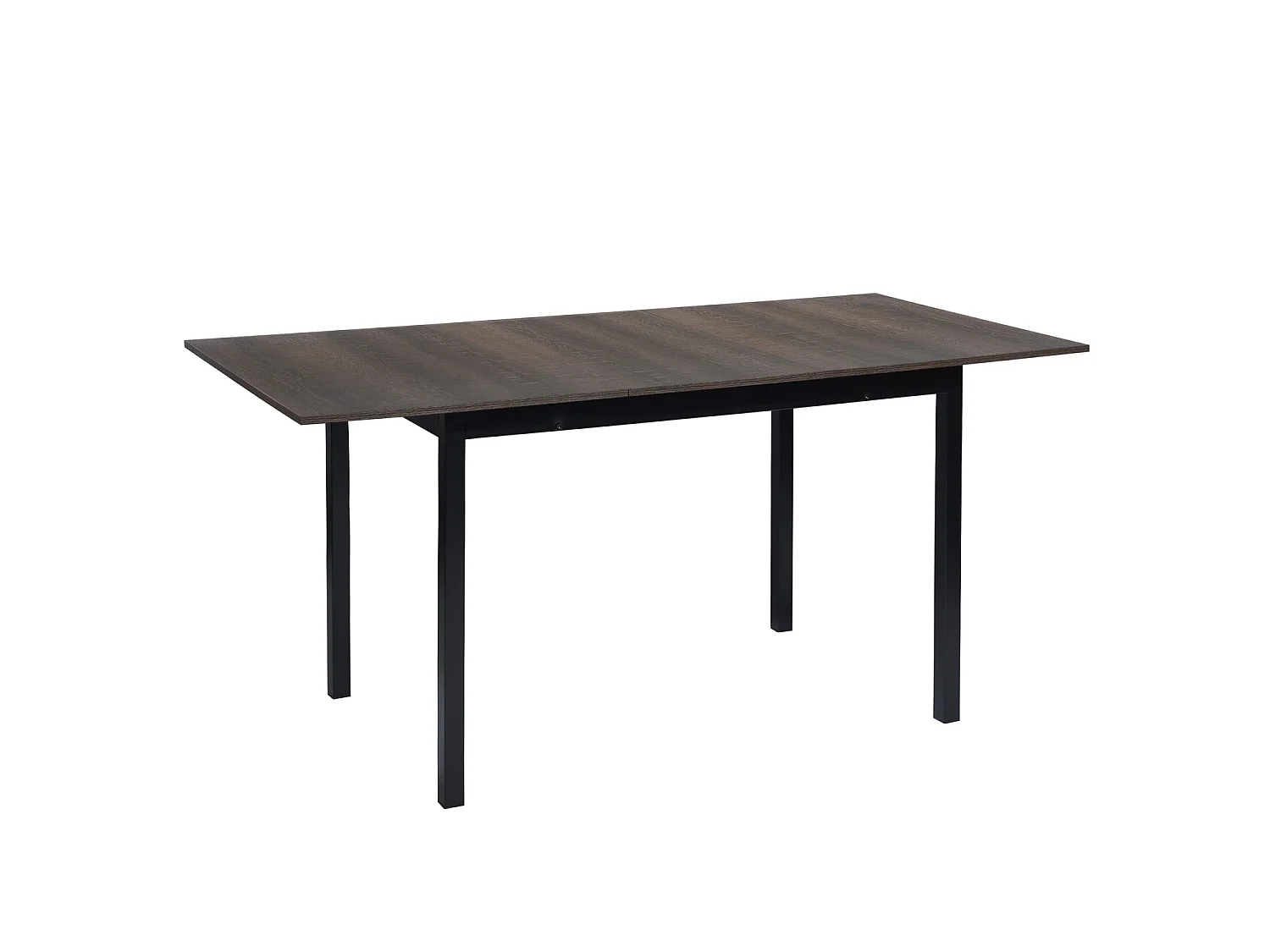 Table Salle à Manger Extensible Style Industriel 4 a 6 Personnes pour Salon Cuisine, Cadre Métallique Robuste, Noir, 120-160x80x75cm