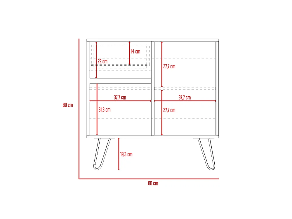 Ensemble Andorra, meubles TV Z115 Andorra, 50 pouces de télévision + Z80 Andorra Salon Sceau avec 4 armoires, 50/80 à CM x 115/80 AN CM X 35/35 P CM, ACORN