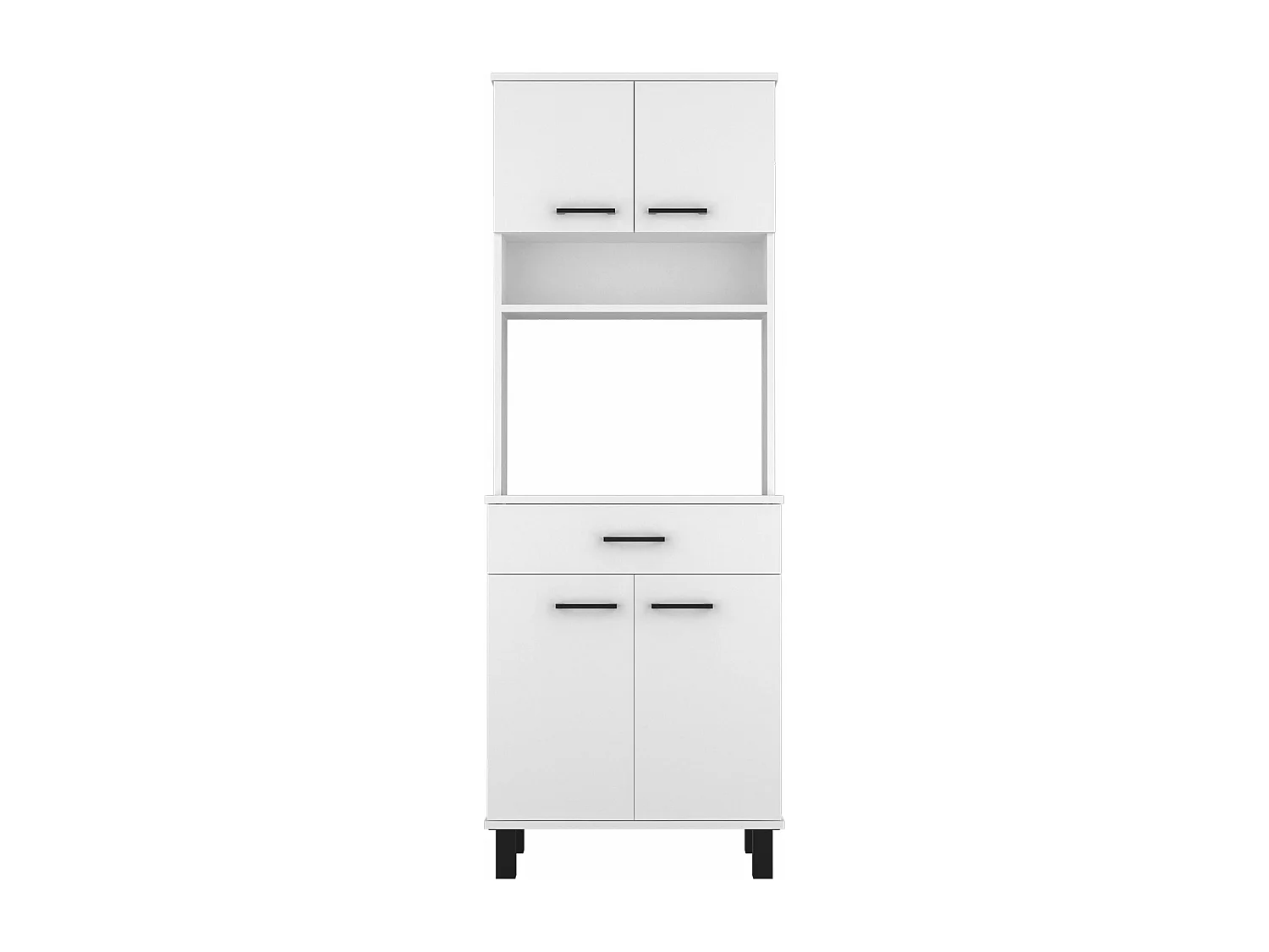 Conjunto Linea Z Cocina, Mueble Auxiliar Para Microondas Z-65 + Alacena Buffet Cocina Z-60 + Armario Aparador Alto De Cocina Z-60 2 Puertas + Isla De Cocina Cala