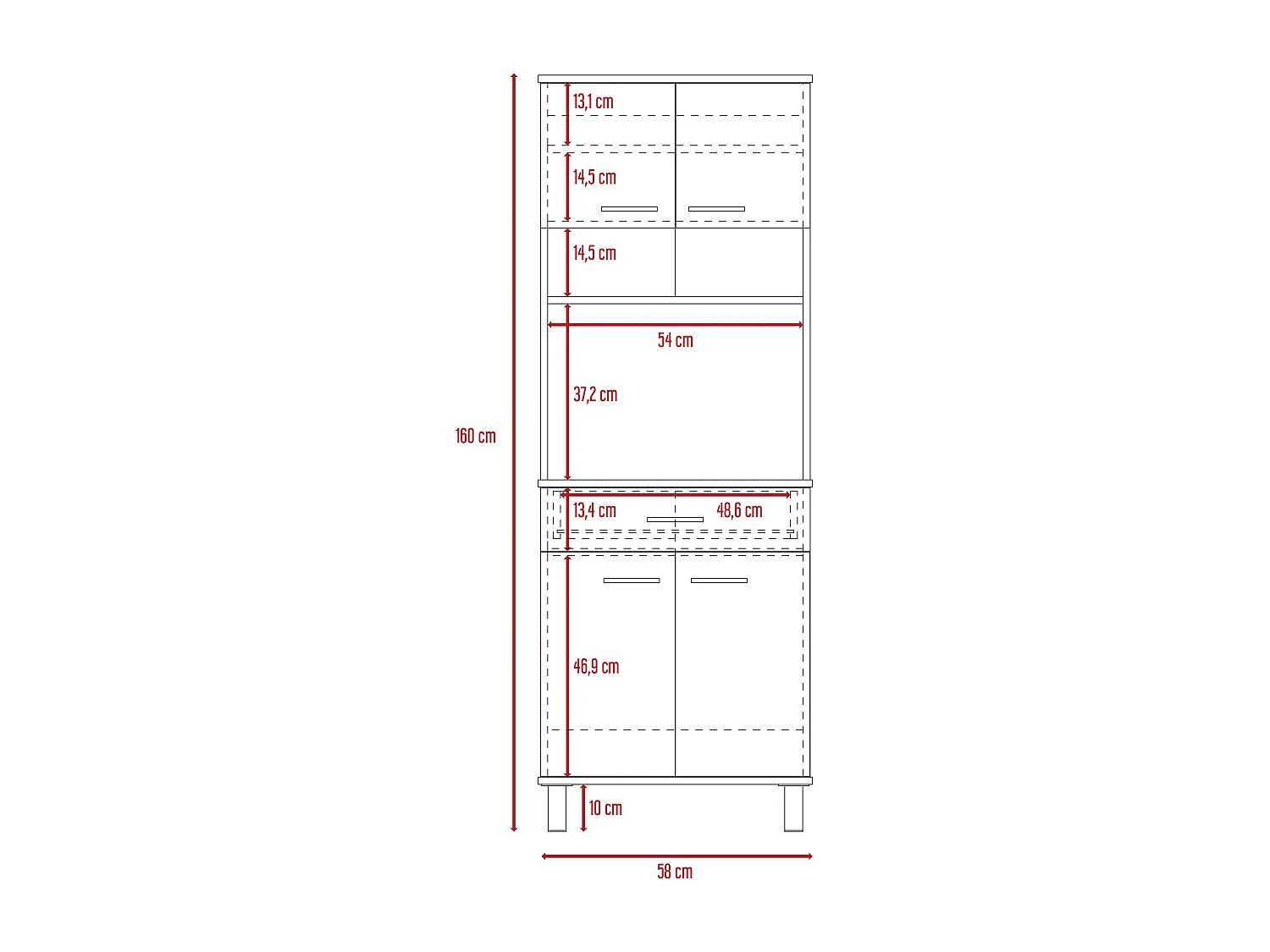 Conjunto Linea Z Cocina, Mueble Auxiliar Para Microondas Z-65 + Alacena Buffet Cocina Z-60 + Armario Aparador Alto De Cocina Z-60 2 Puertas + Isla De Cocina Cala