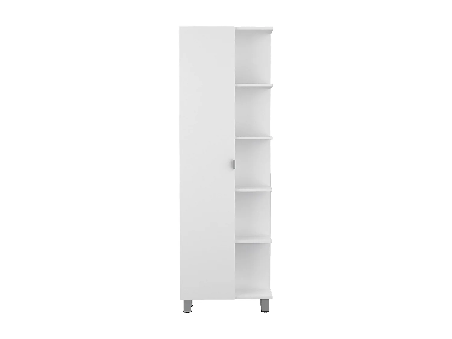 Columna esquinera de baño Malaga, con estantería 158 CM A X 51.2 CM An X 21.5 CM P Blanco
