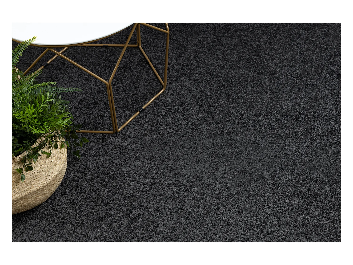 TAPIS - MOQUETTE SANTA FE noir 98 plaine couleur unie 100x150 cm