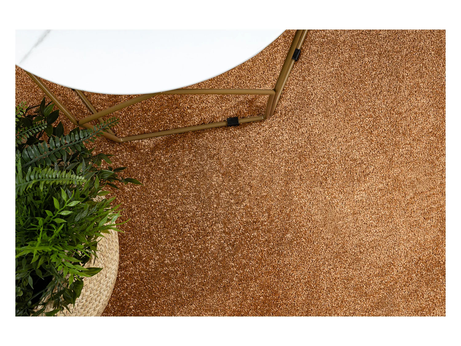 TAPIJT - Vloerbekleding SANTA FE goud 80, glad, uniform, enkele kleur 100x200 cm