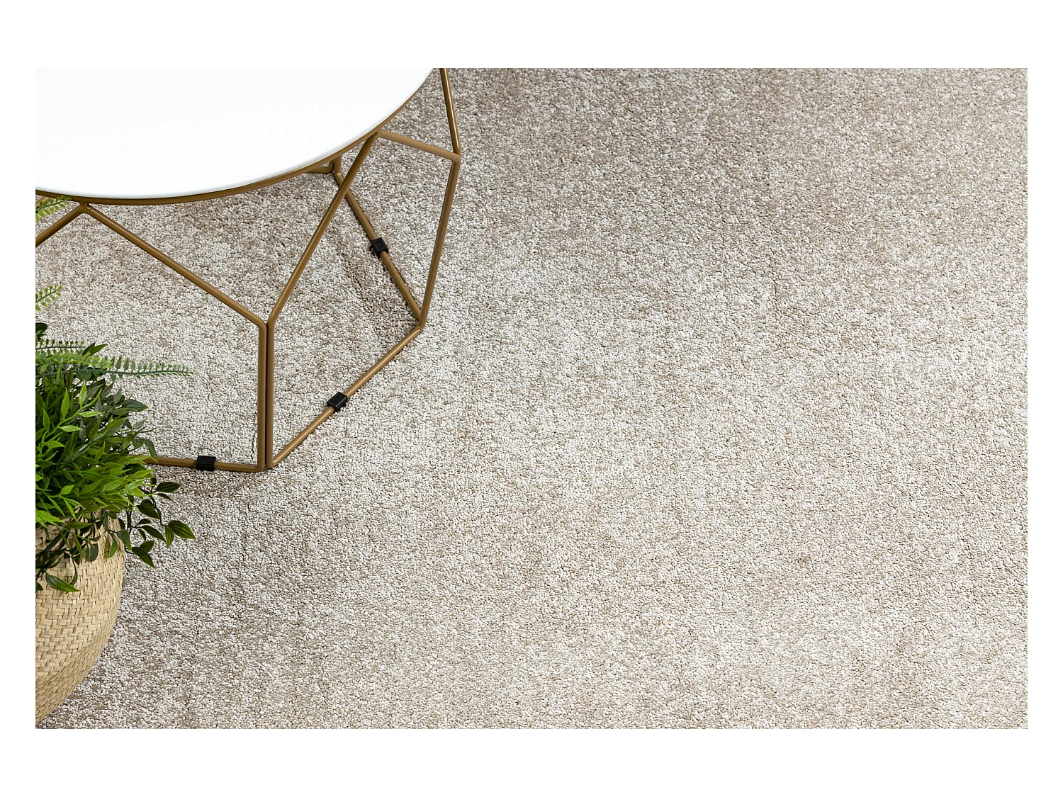 TAPIJT - Vloerbekleding SANTA FE beige 33, glad, uniform, enkele kleur 200x200 cm