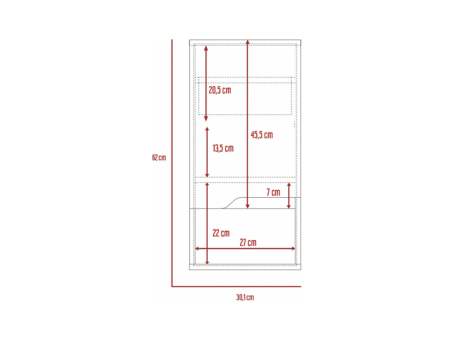Ensemble Laurent, armoire murale avec miroir + armoire suspendue, 62/72 à CM x 60/30.1 un cm x 15/33 P CM, plomb / Duna