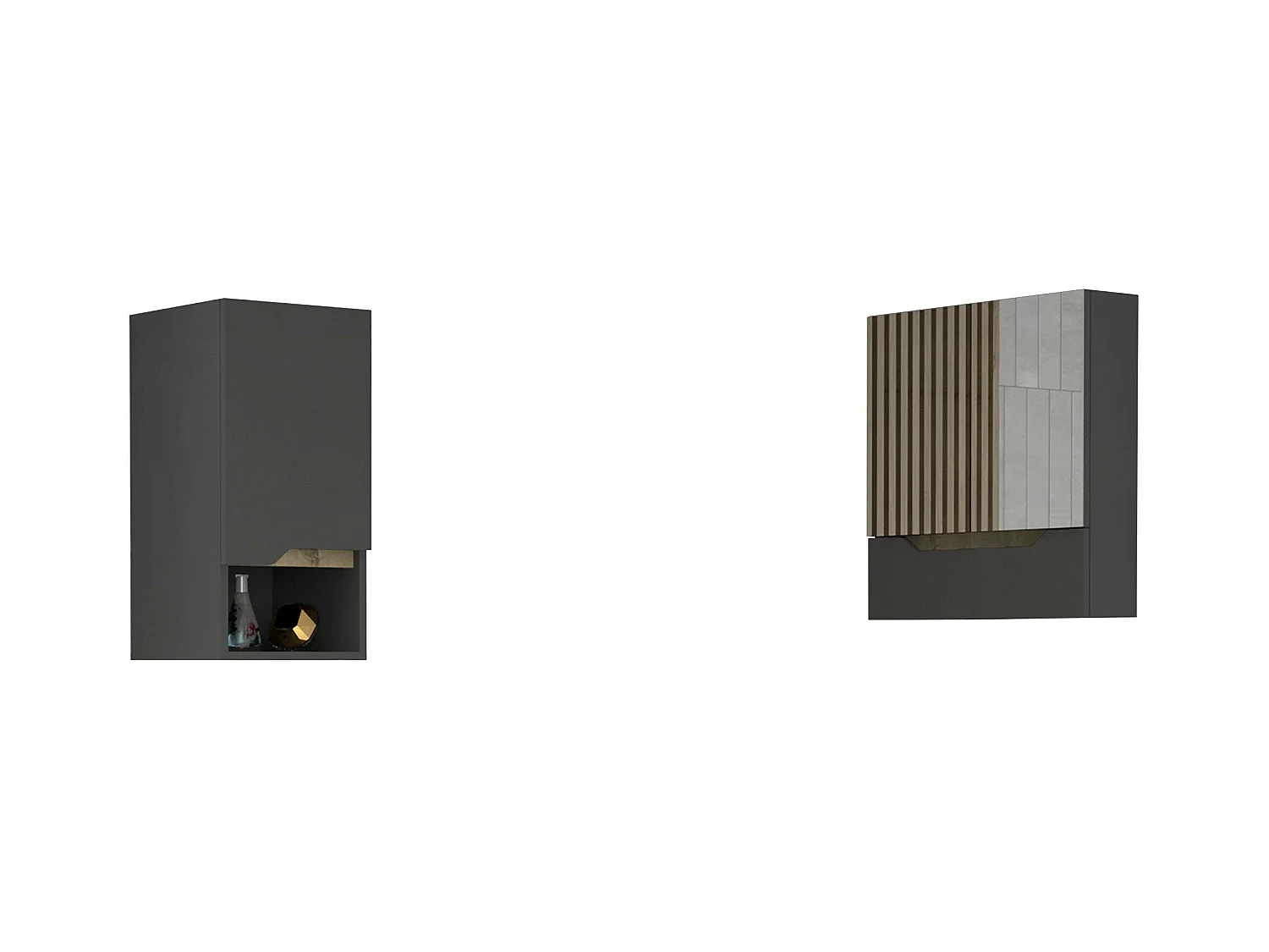 Conjunto, Armario De Pared Con Espejo + Armario Colgante