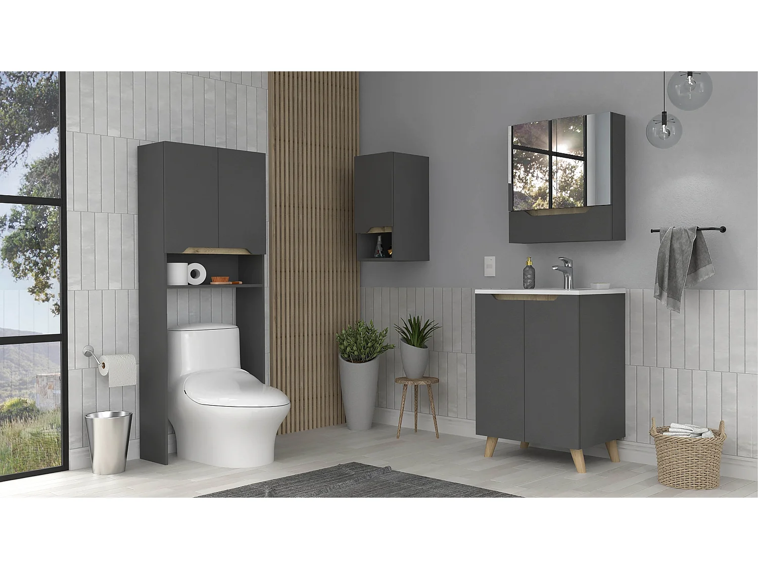 Set, 2 cabamanos + ripiani/toilette