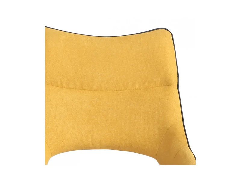 Lot de 2 chaises de bar pivotantes tissu jaune avec passepoil - ROY