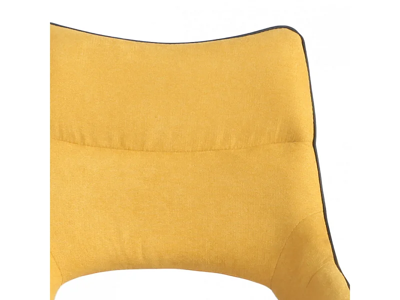 Lot de 2 chaises de bar pivotantes tissu jaune avec passepoil - ROY