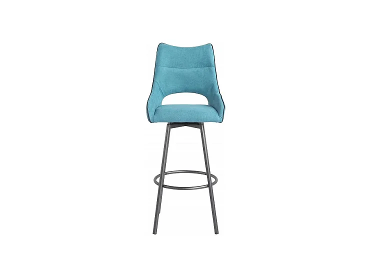 Lot de 2 chaises hautes de bar tissu bleu - ROY