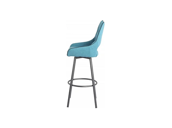 Lot de 2 chaises hautes de bar tissu bleu - ROY