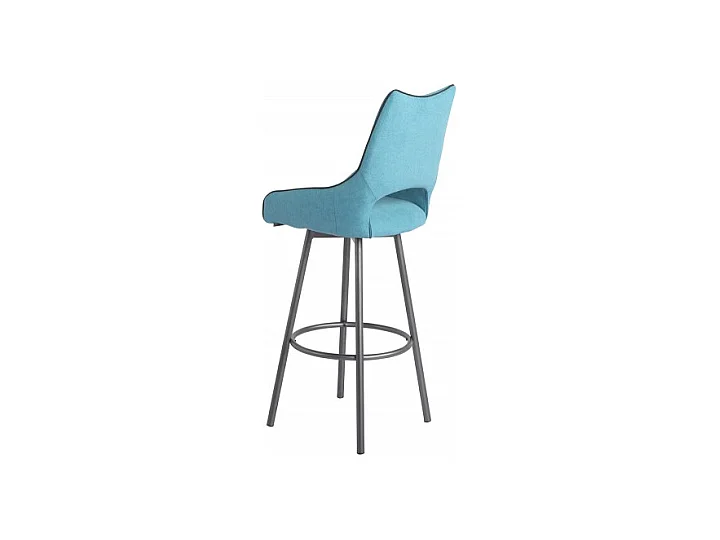 Lot de 2 chaises hautes de bar tissu bleu - ROY