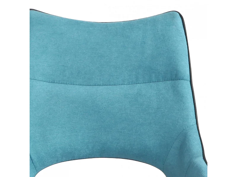 Lot de 2 tabourets de bar tissu bleu pieds métal gris - ROY