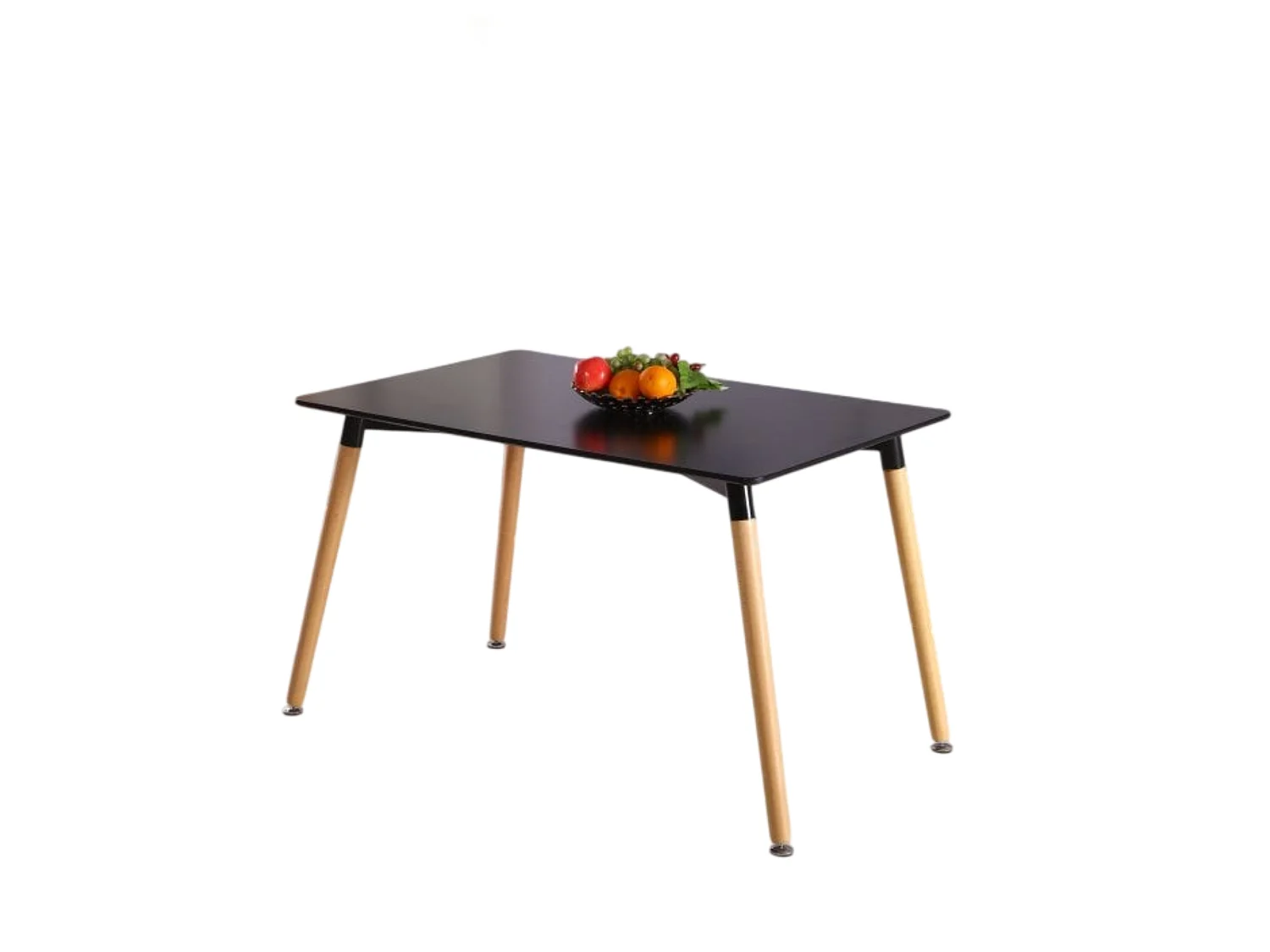 LORENZO HALO - Ensemble Salle à Manger Moderne - Table Noire + 4 Chaises Grises - Design Scandinave