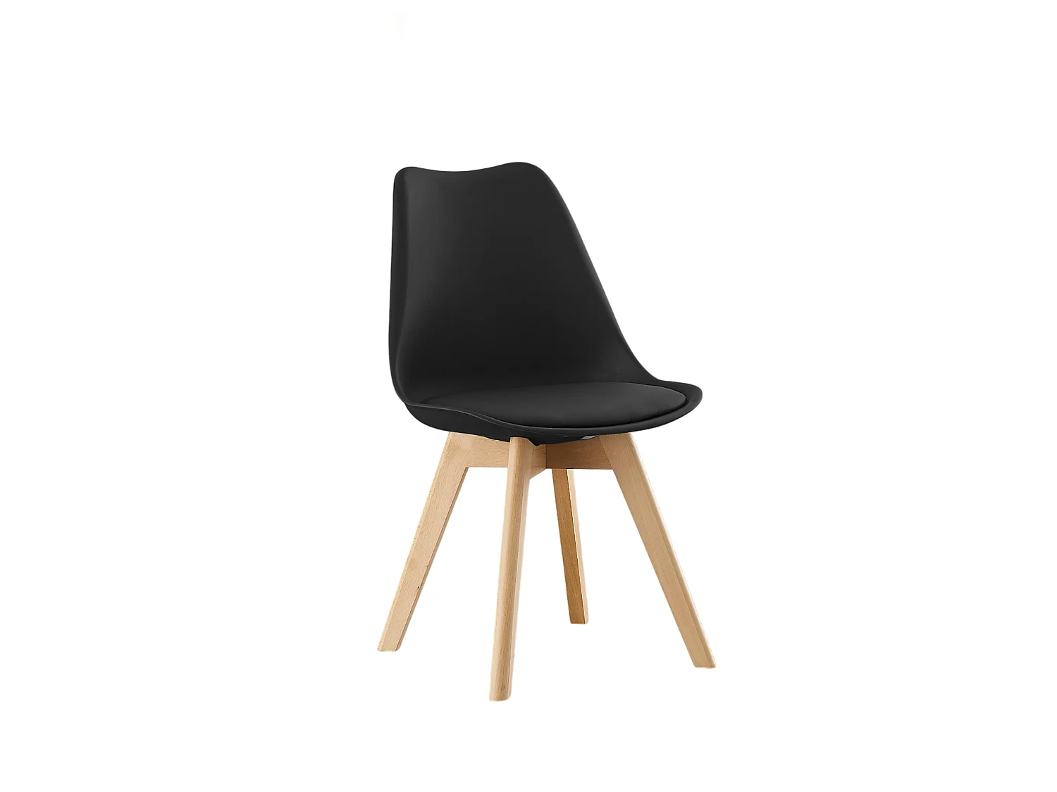 LORENZO HALO - Ensemble Salle à Manger Moderne - Table Noire + 4 Chaises Noires - Design Scandinave