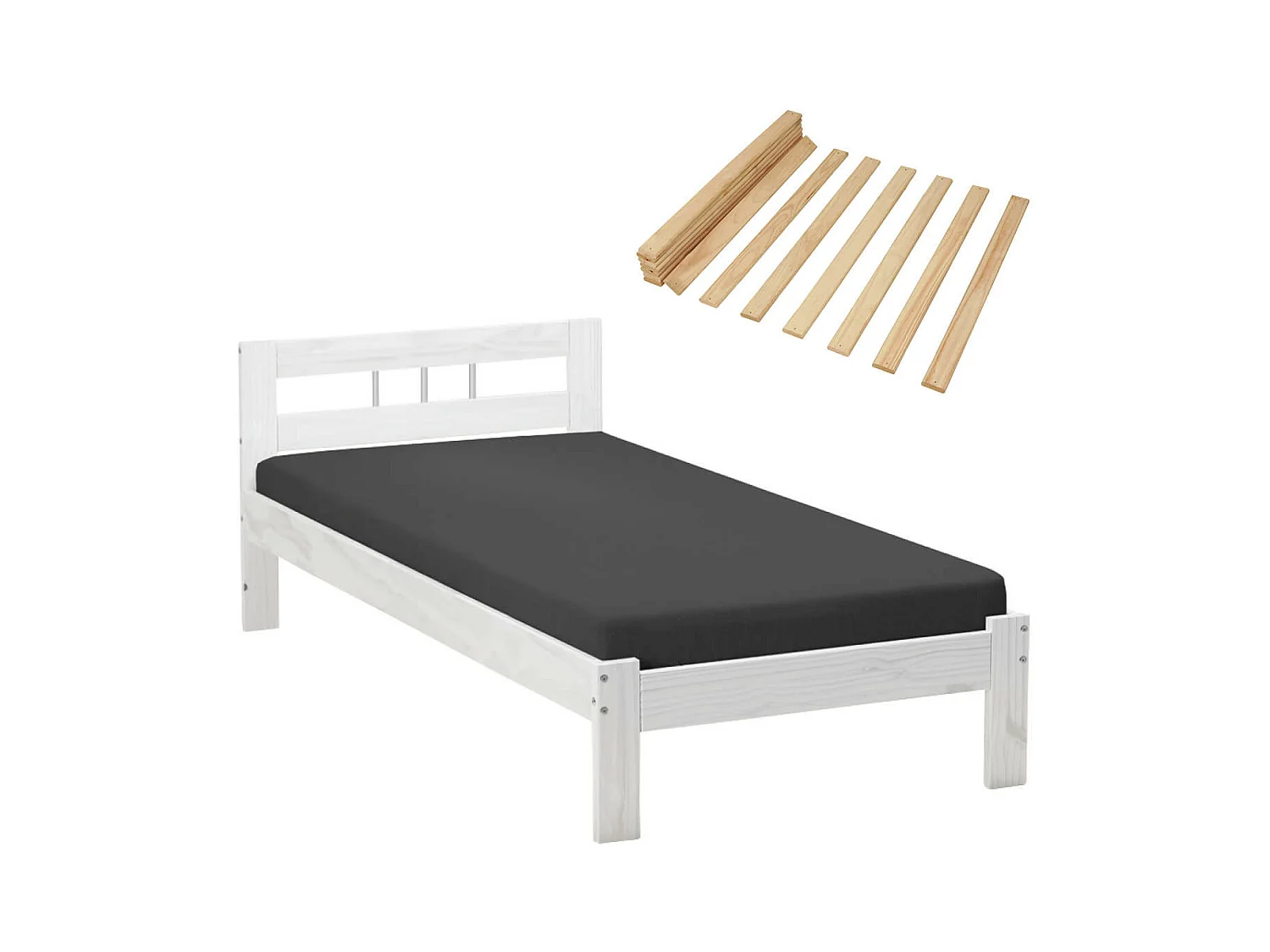 ALASKA - Pack Lit 90x200cm + Sommier 15 Lattes