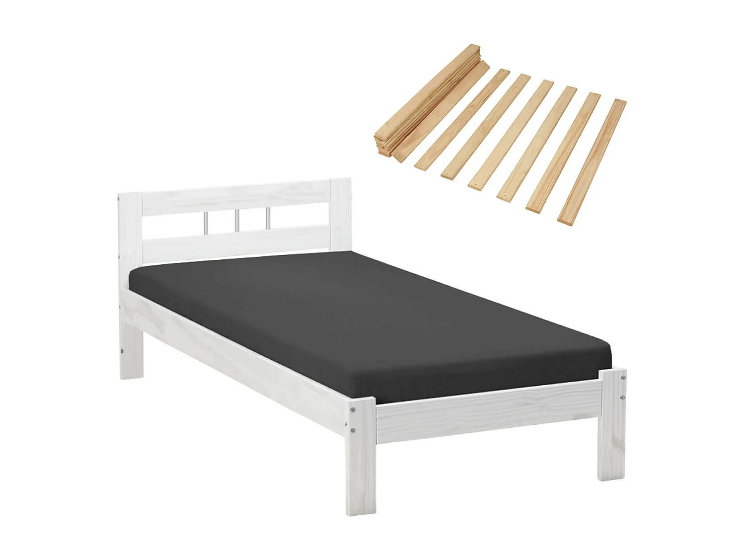 ALASKA - Pack Lit 90x200cm + Sommier 15 Lattes