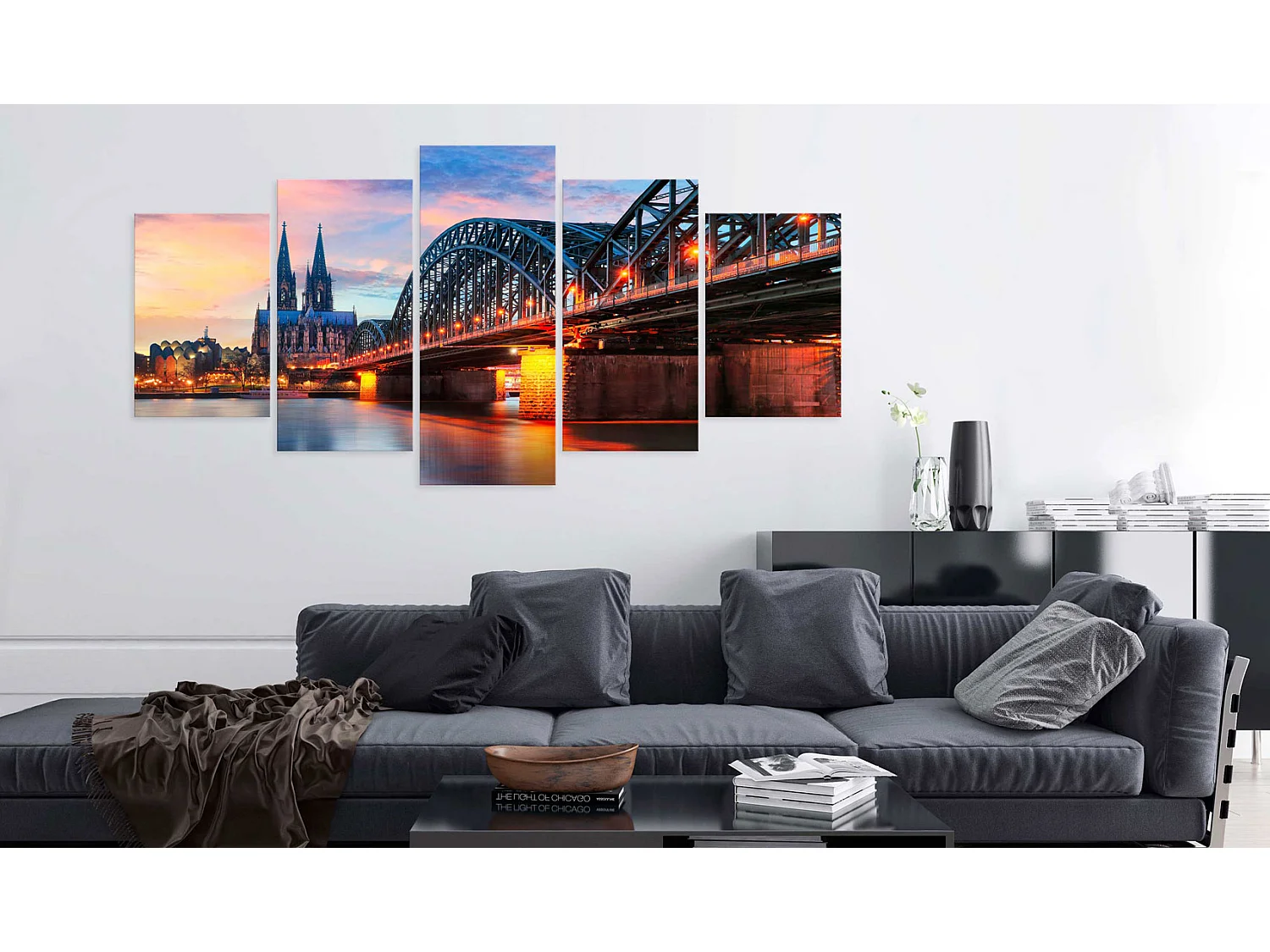 Quadro - Evening in Cologne - 100x50