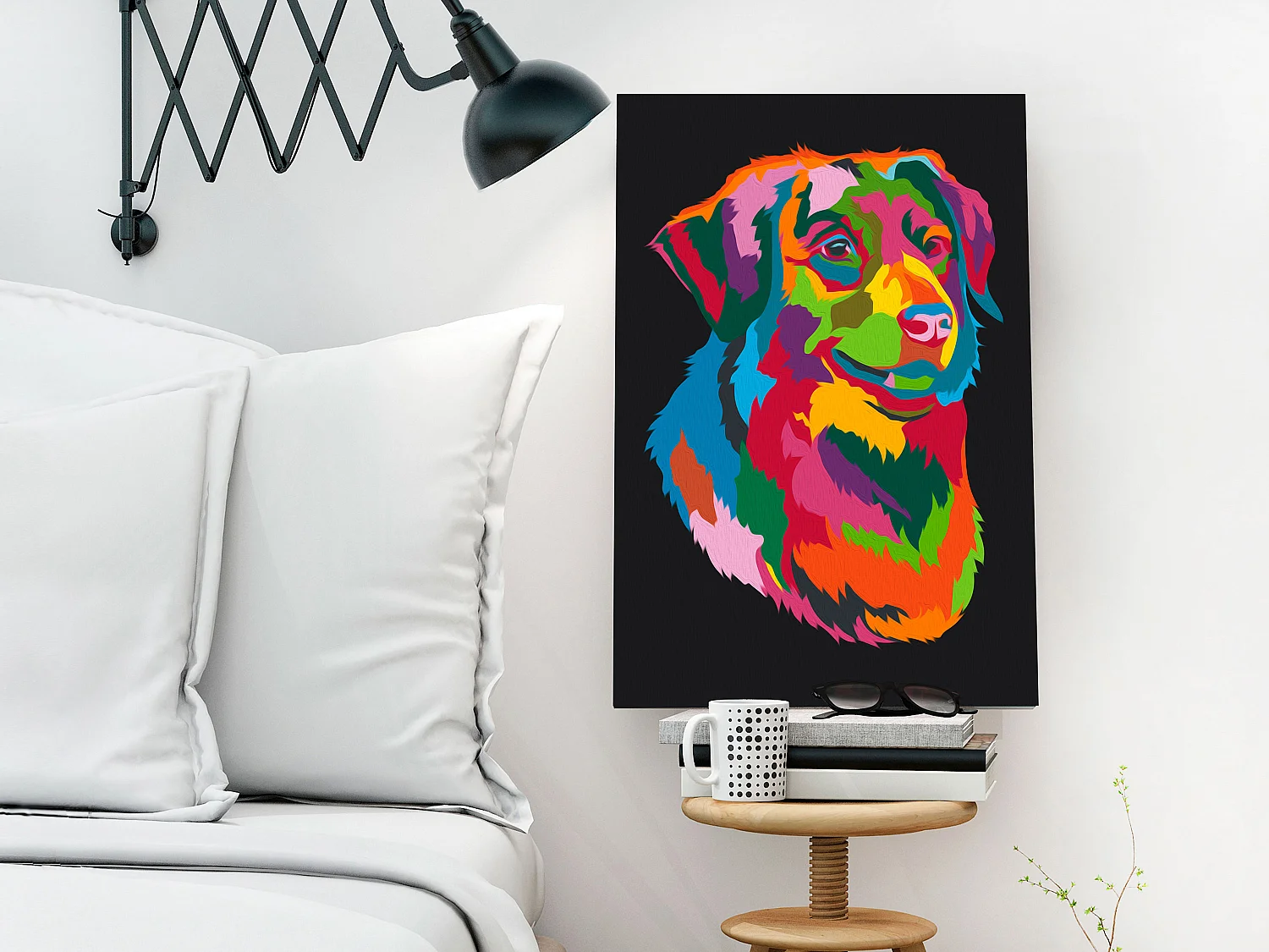 Quadro fai da te - Colourful Dog - 40x60