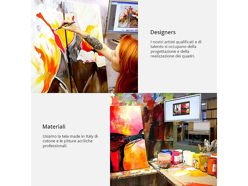 Quadro dipinto - Rossetto rosso - 120x60