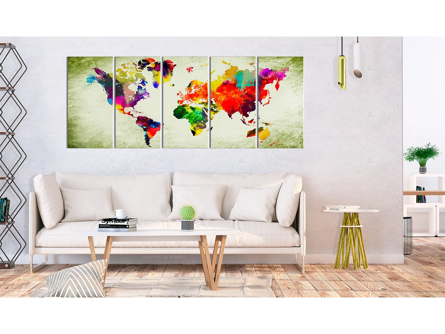 Quadro - Colourful Continents - 225x90