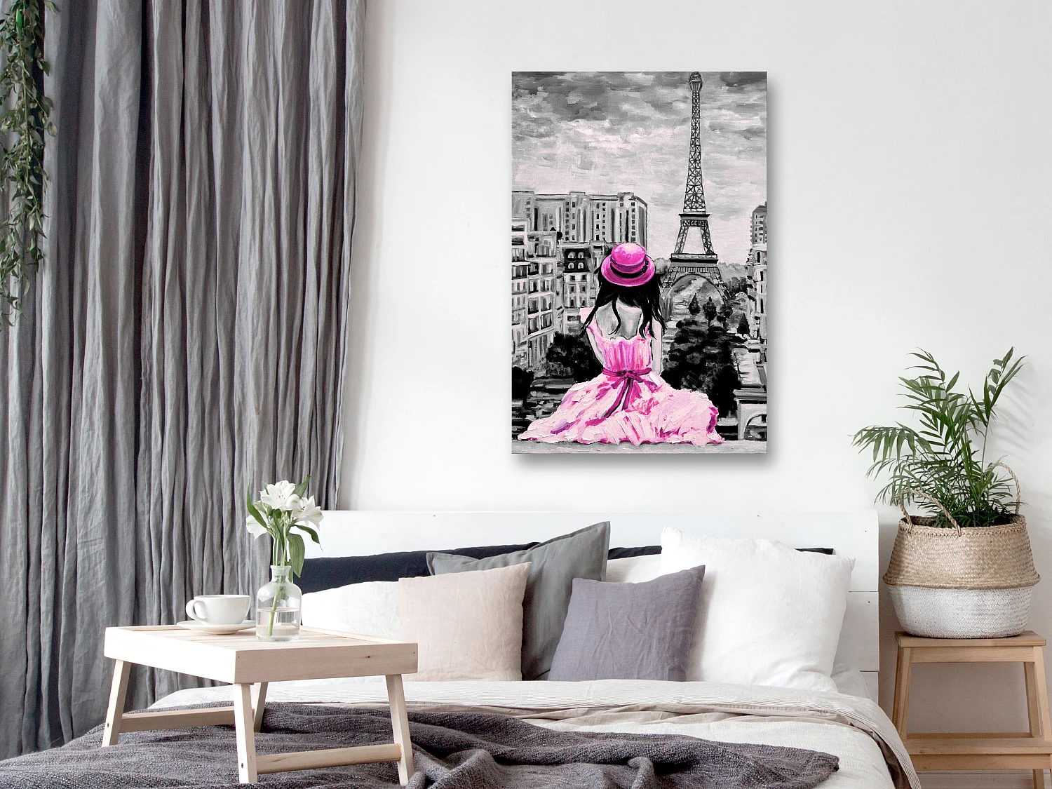 Quadro - Paris Colour (1 Part) Vertical Pink - 60x90