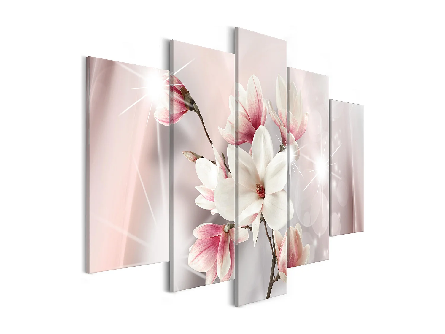 Quadro - Dazzling Magnolias (5 Parts) Wide - 100x50
