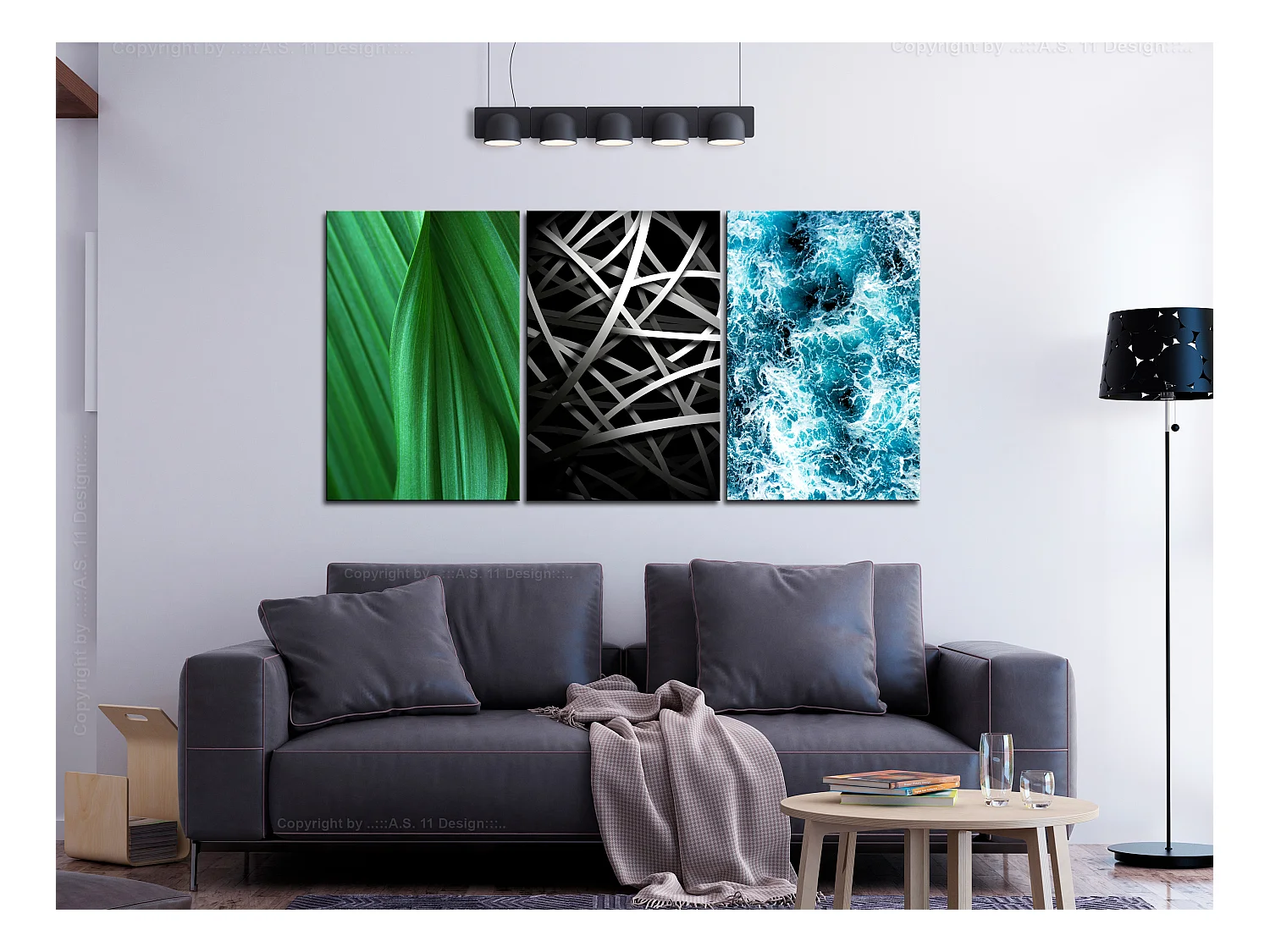 Quadro - Structures in Nature (3 Parts) - 120x60