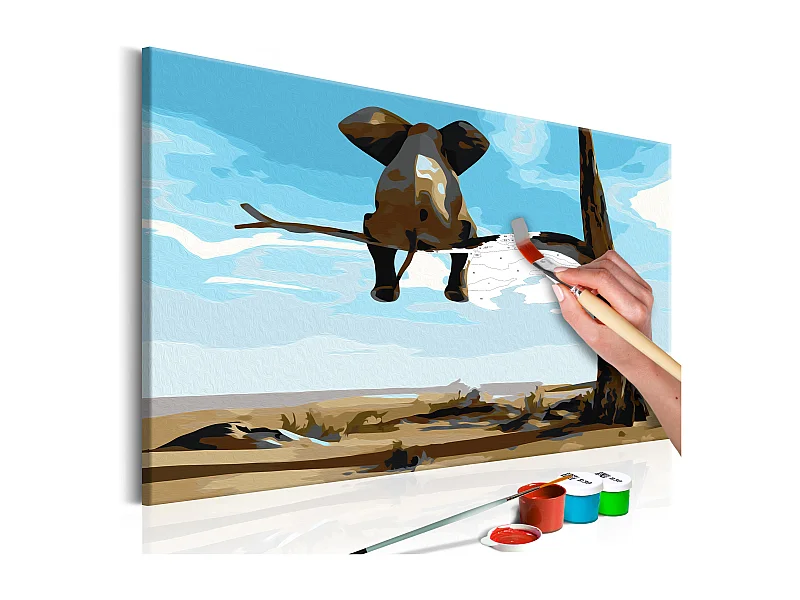 Quadro fai da te - Elefante sull'albero - 60x40