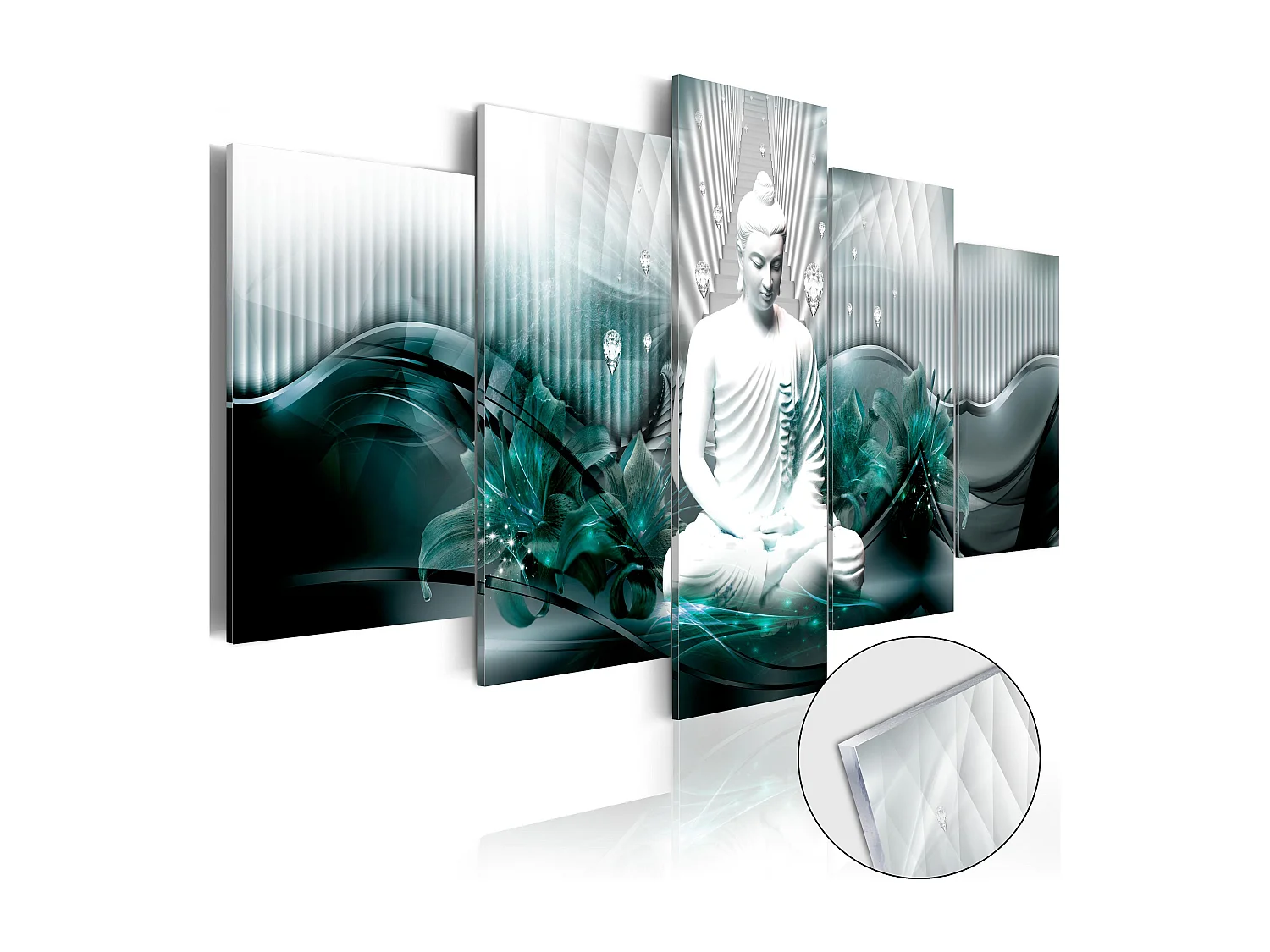 Quadri su vetro acrilico - Azure Meditation [Glass] - 100x50