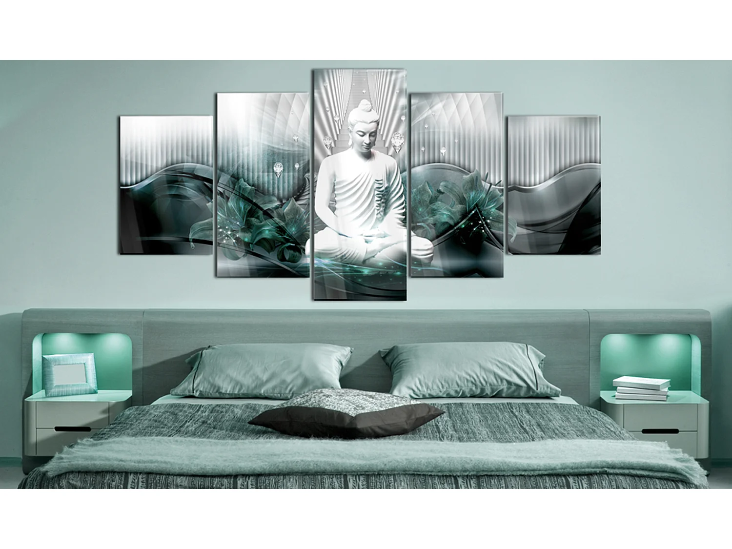 Quadri su vetro acrilico - Azure Meditation [Glass] - 100x50