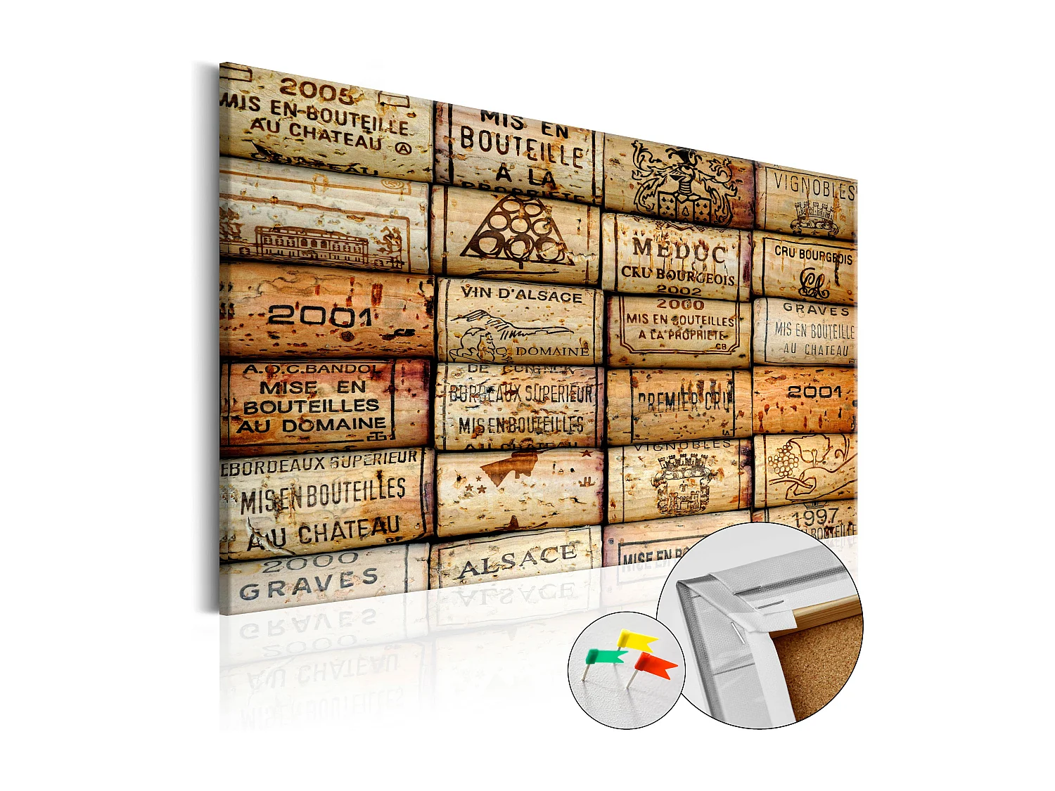 Quadri di sughero - Vineyard of Memories [Cork Map] - 60x40