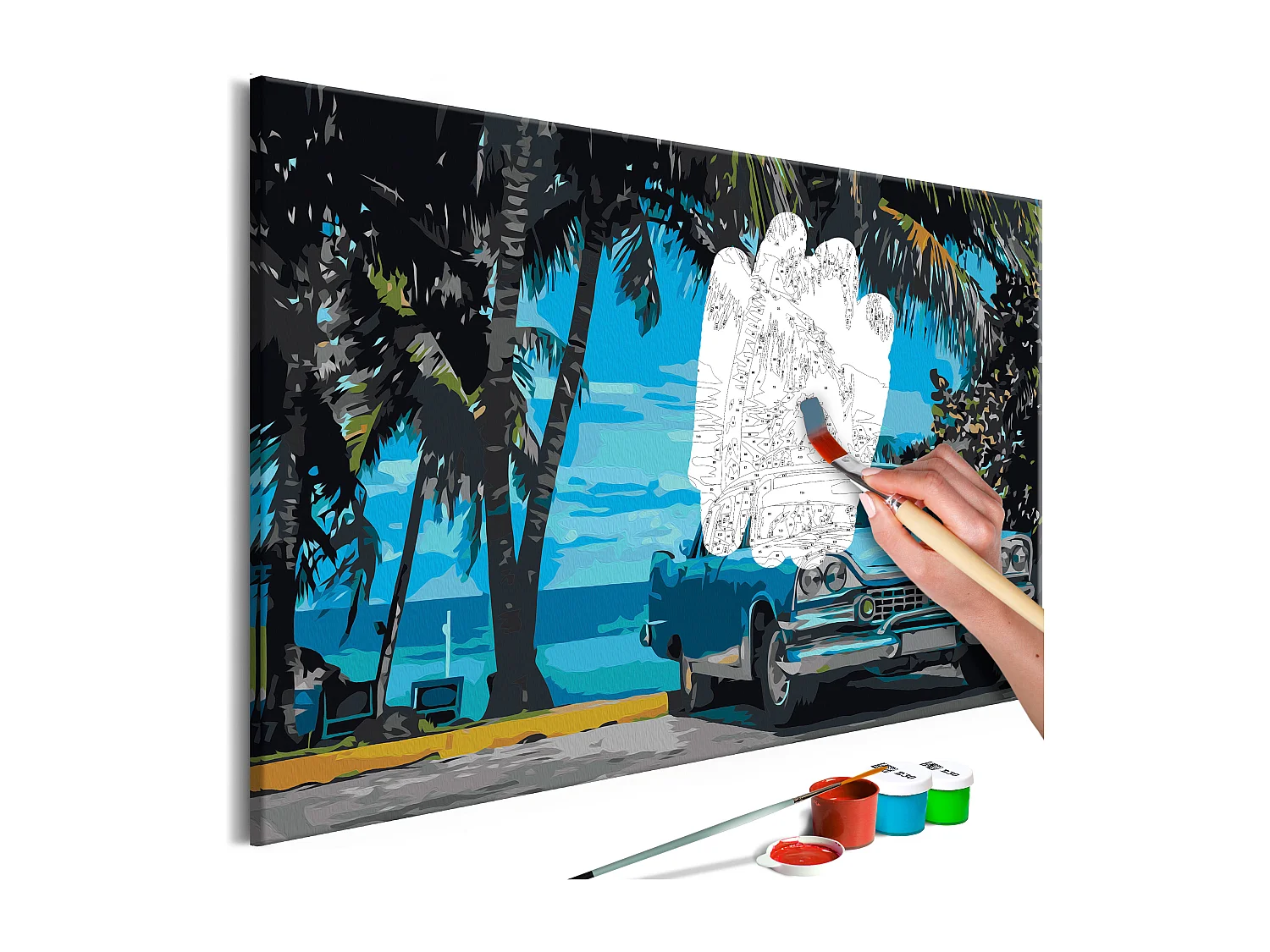 Quadro fai da te - Car under Palm Trees - 60x40