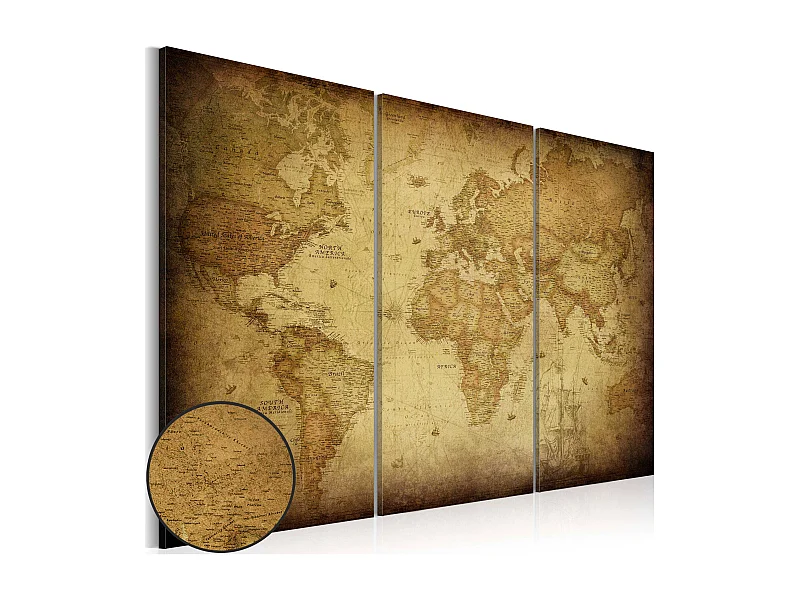 Quadro - Vecchia mappa: trittico - 90x60