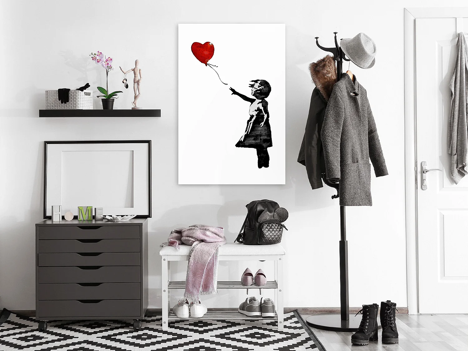 Quadro - Banksy: Girl with Balloon (1 Part) Vertical - 80x120