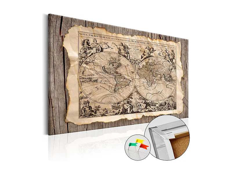 Quadri di sughero - Map of the Past [Cork Map] - 90x60