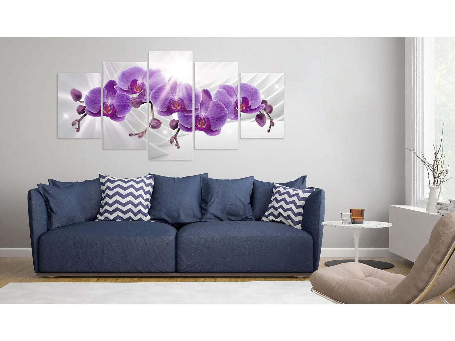 Quadro - Abstract Garden: Purple Orchis - 100x50