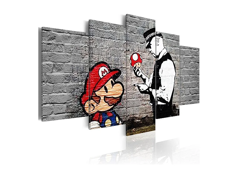 Quadro - Super Mario Mushroom Cop (Banksy) - 100x50