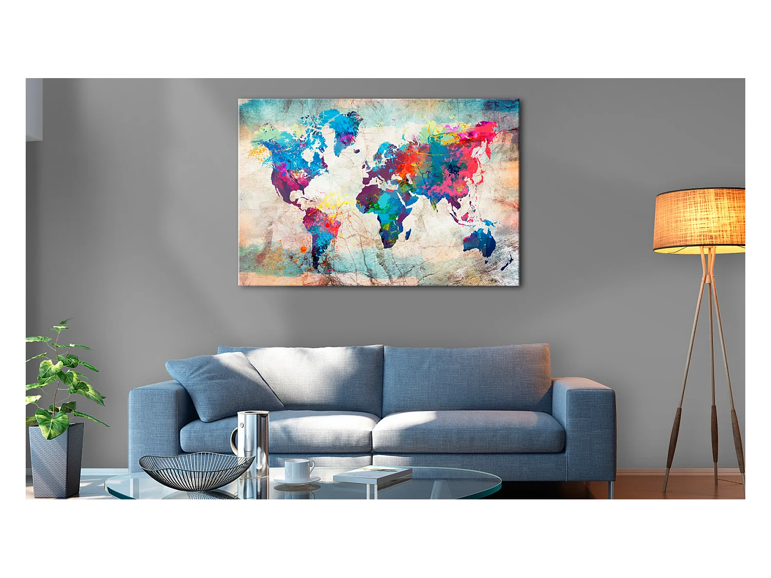 Quadri di sughero - World Map: Colourful Madness [Cork Map] - 90x60