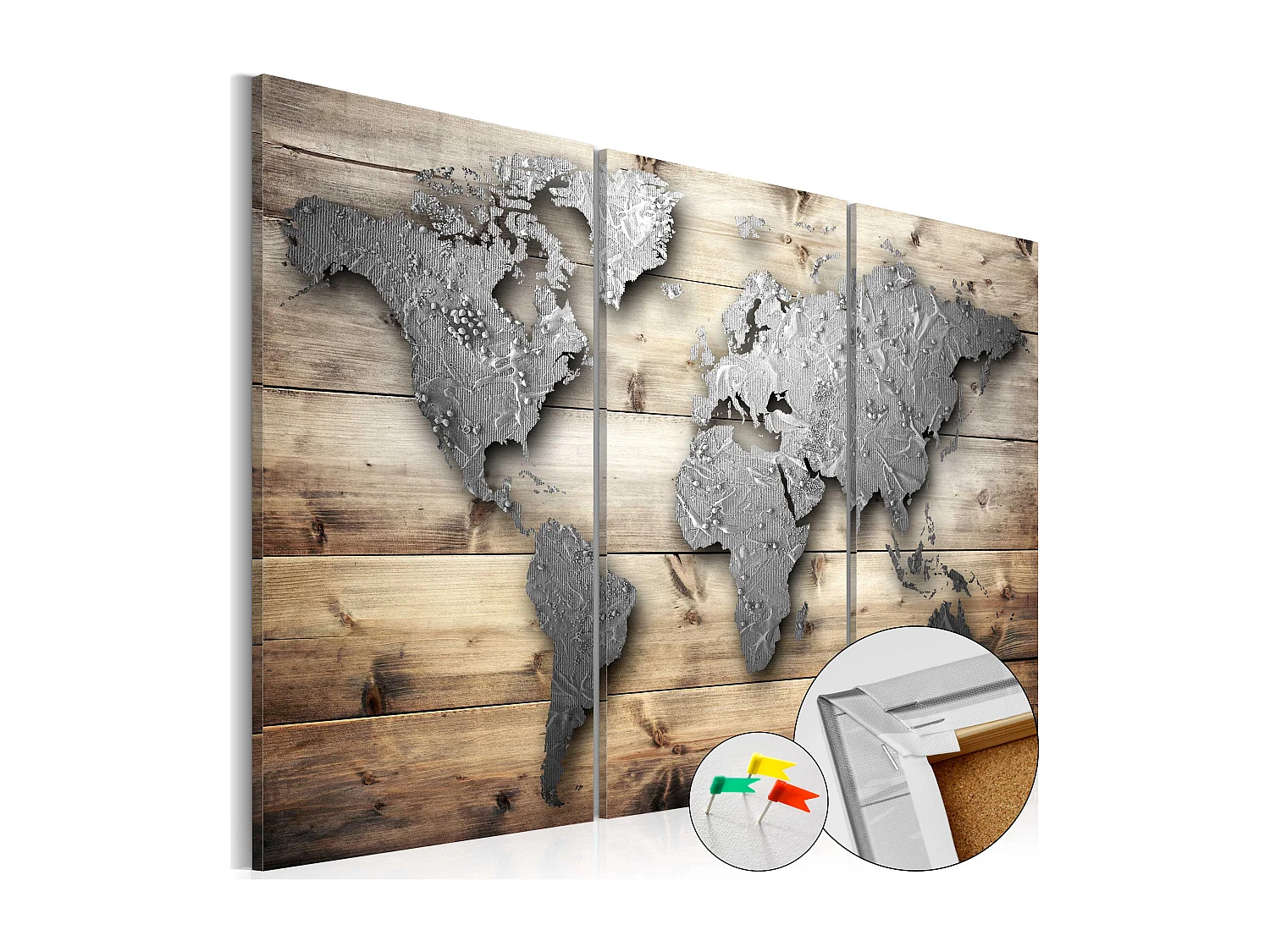 Quadri di sughero - Doors to the World [Cork Map] - 60x40