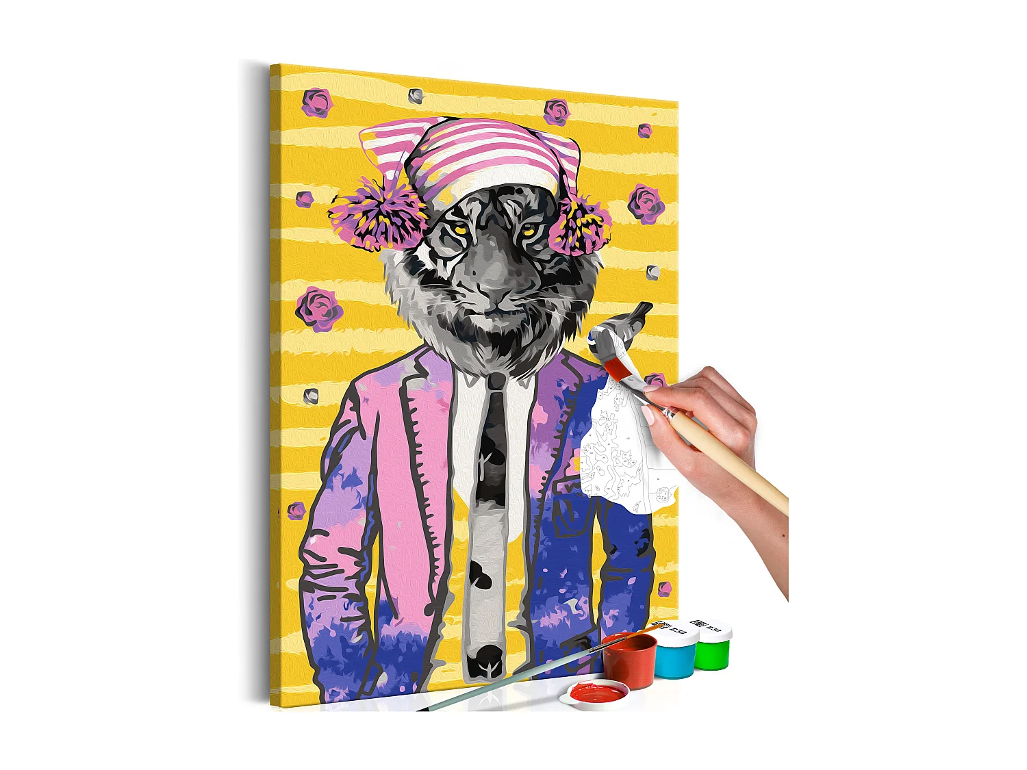 Quadro fai da te - Tiger in Hat - 40x60