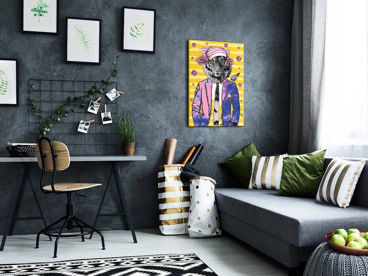 Quadro fai da te - Tiger in Hat - 40x60