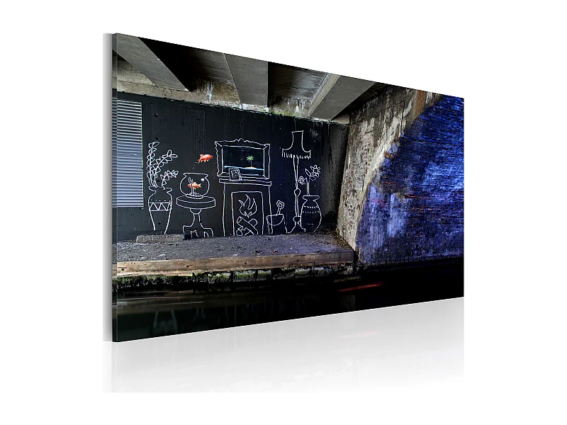 Quadro - E' mio questo pezzo di pavimento (Banksy) - 60x40