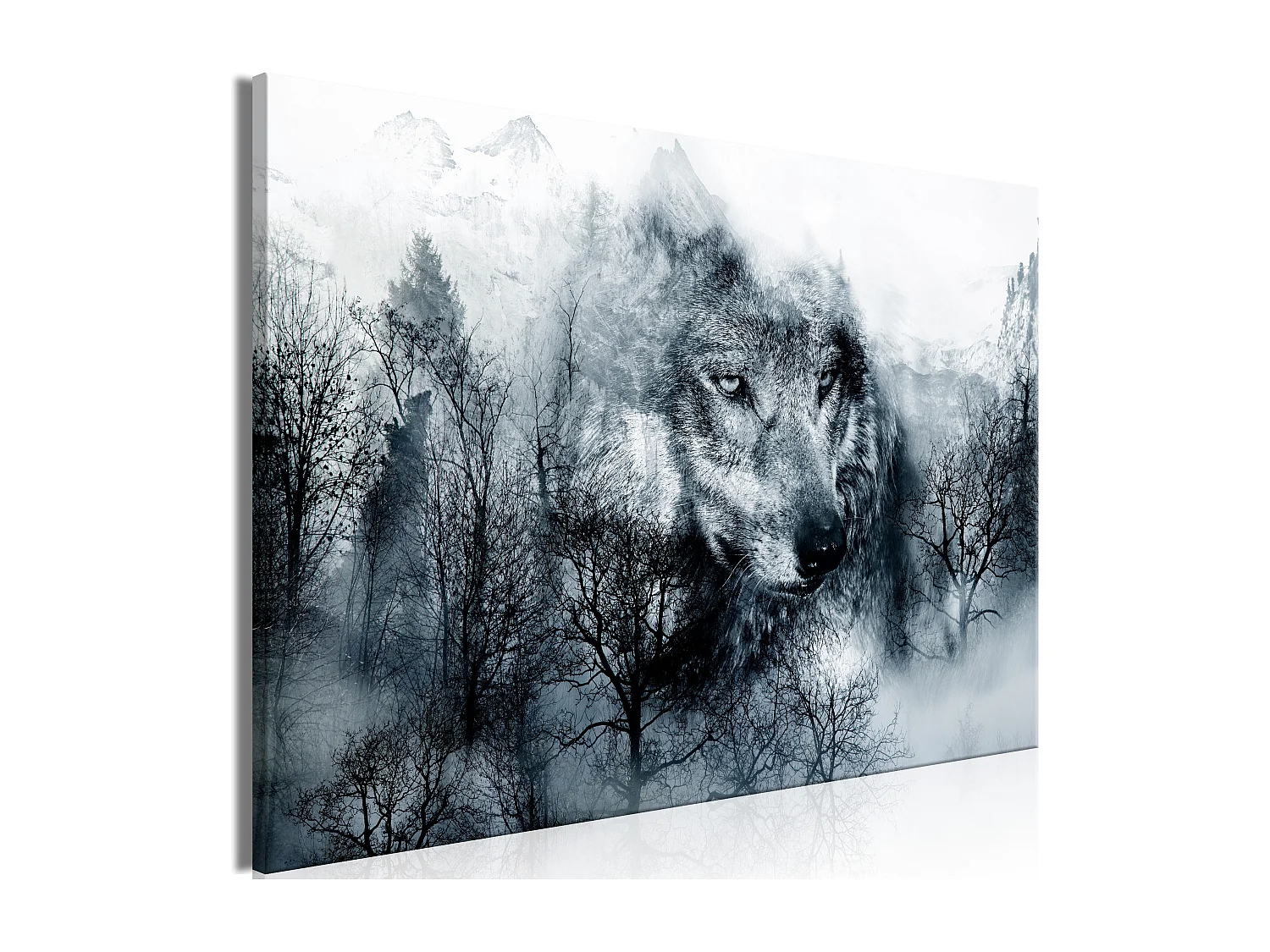 Quadro - Mountain Predator (1 Part) Wide Black and White - 120x80