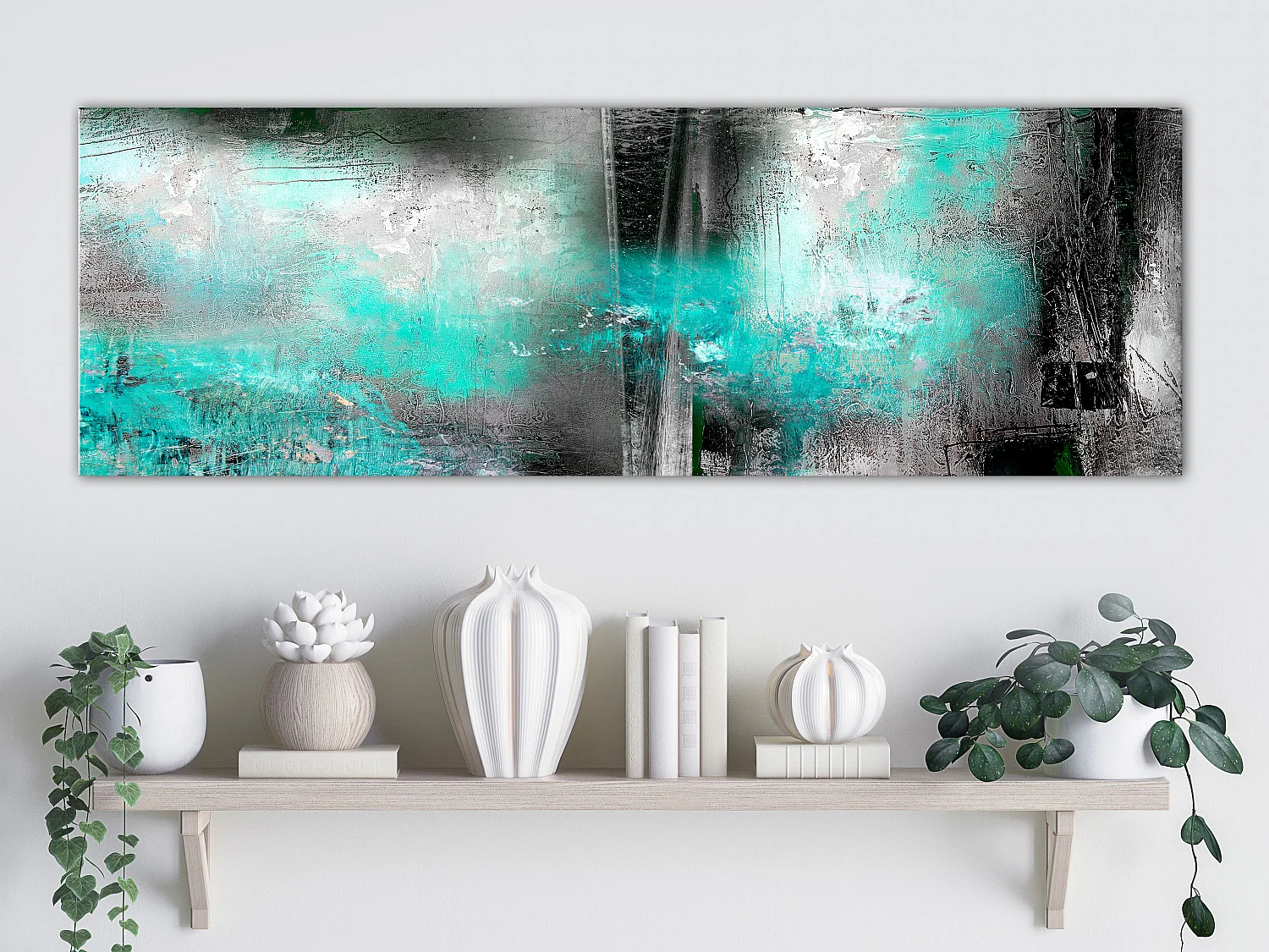 Quadro - Turquoise Fog (1 Part) Narrow - 150x50