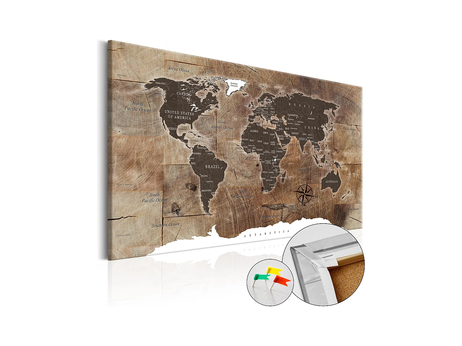 Quadri di sughero - Wooden Mosaic [Cork Map] - 60x40