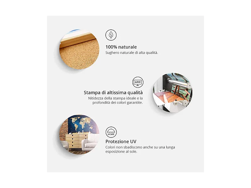 Quadri di sughero - Wooden Mosaic [Cork Map] - 60x40